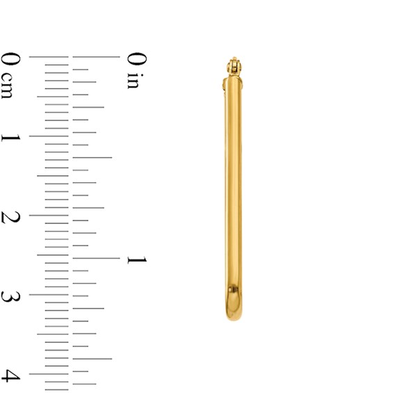 32.5mm Rounded Triangle Hoop Earrings in Semi-Solid 14K Gold