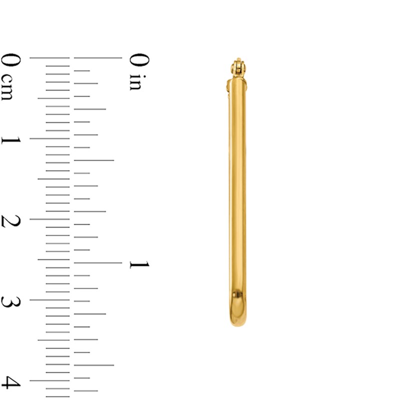 Main Image 2 of 32.5mm Rounded Triangle Hoop Earrings in Semi-Solid 14K Gold