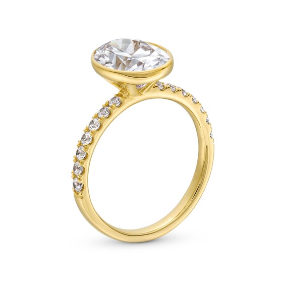 3-1/3 CT. T.w. Oval Certified Lab-Grown Diamond Polished Frame Engagement Ring in 14K Gold (F/Vs2)
