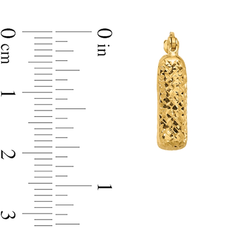 Main Image 2 of 18.0mm Diamond-Cut Square Hoop Earrings in Semi-Solid 10K Gold