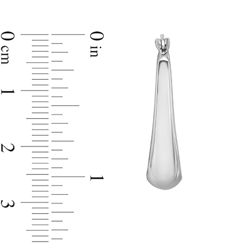 Main Image 2 of 26.7mm Graduated U-Hoop Earrings in Hollow 14K White Gold