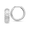 Thumbnail Image 1 of 14.0mm Diamond-Cut Hoop Earrings in Semi-Solid 10K White Gold