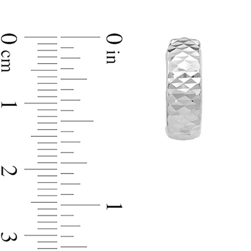 Main Image 2 of 14.0mm Diamond-Cut Hoop Earrings in Semi-Solid 10K White Gold