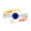 Thumbnail Image 2 of Birthstone and White Lab-Created Sapphire Bypass Ring in Sterling Silver and 10K Two-Tone Gold (1 Stone and 1-2 Lines)