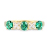 Thumbnail Image 3 of Oval Lab-Created Emerald and White Lab-Created Sapphire Four Piece Jewelry Set in Sterling Silver with 14K Gold Plate
