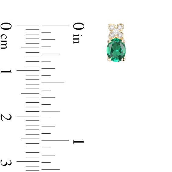 Oval Lab-Created Emerald and White Lab-Created Sapphire Four Piece Jewelry Set in Sterling Silver with 14K Gold Plate