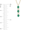 Thumbnail Image 5 of Oval Lab-Created Emerald and White Lab-Created Sapphire Four Piece Jewelry Set in Sterling Silver with 14K Gold Plate