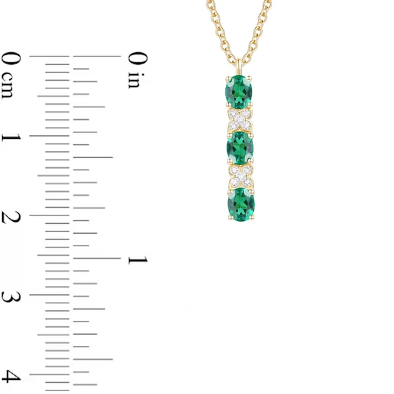 Oval Lab-Created Emerald and White Lab-Created Sapphire Four Piece Jewelry Set in Sterling Silver with 14K Gold Plate