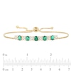 Thumbnail Image 6 of Oval Lab-Created Emerald and White Lab-Created Sapphire Four Piece Jewelry Set in Sterling Silver with 14K Gold Plate