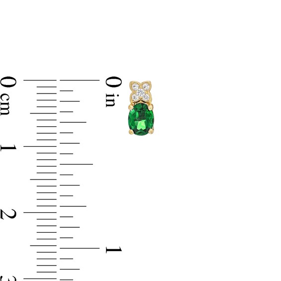 Oval Lab-Created Emerald and White Lab-Created Sapphire Four Piece Jewelry Set in Sterling Silver with 14K Gold Plate