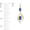 Thumbnail Image 6 of Oval-Cut Blue and White Lab-Created Sapphire Frame Pendant, Earrings and Ring Set in Sterling Silver with 14K Gold Plate