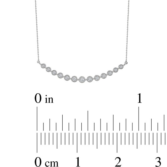 1 CT. T.w. Certified Lab-Grown Diamond Miracle Graduated Curved Bar Necklace in 10K White Gold (I/Si2)