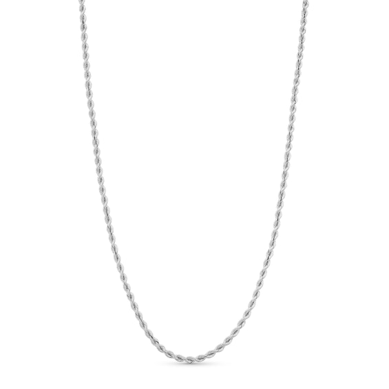 2.5mm Silk Ropeâ¢ Chain Necklace in Solid 14K White Gold - 18"