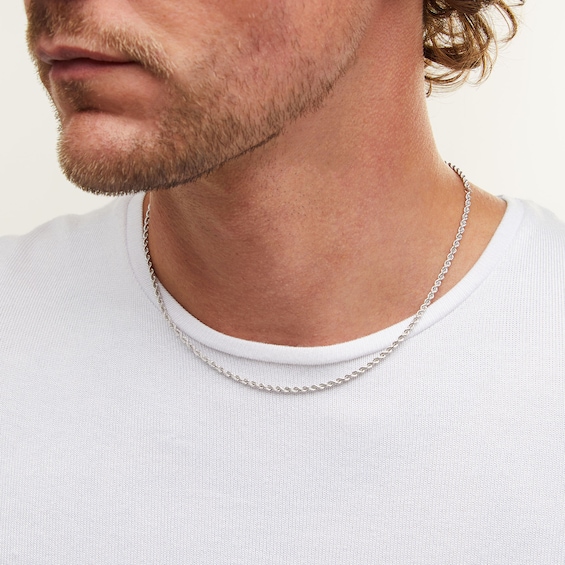 2.5mm Silk Rope™ Chain Necklace in Solid 14K White Gold - 18"