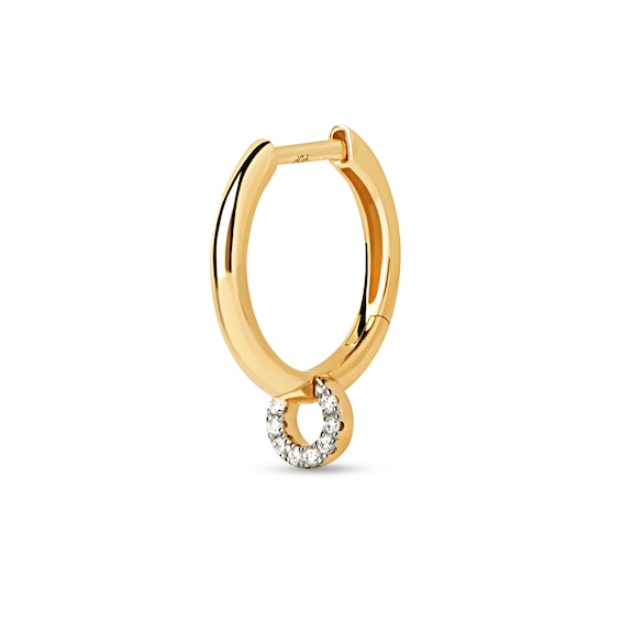 PDPAOLAâ¢ at Zales Lab-Grown Diamond Accent Circle Single Hoop Earring in 18K Gold