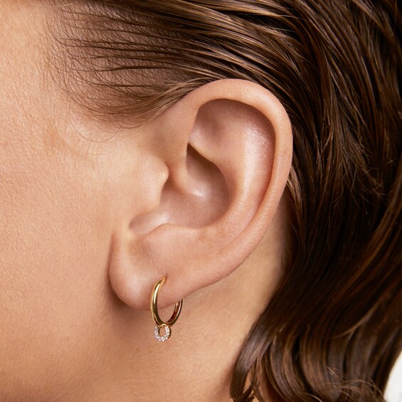 PDPAOLAâ¢ at Zales Lab-Grown Diamond Accent Circle Single Hoop Earring in 18K Gold