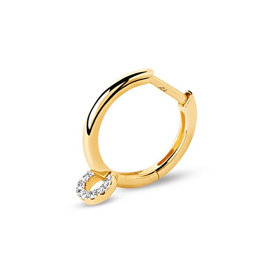 PDPAOLAâ¢ at Zales Lab-Grown Diamond Accent Circle Single Hoop Earring in 18K Gold
