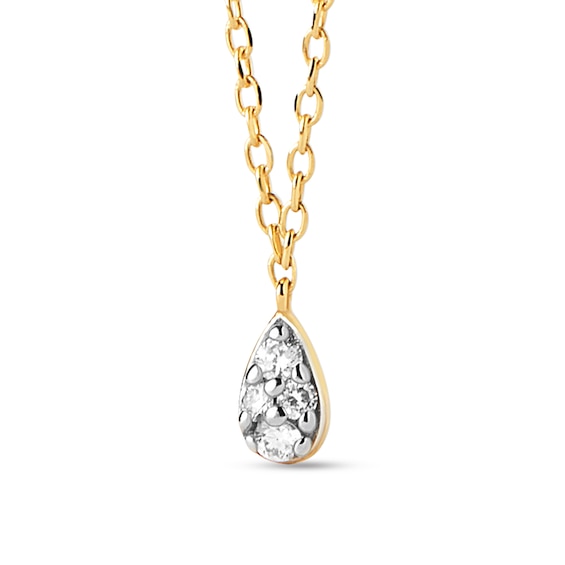 PDPAOLAâ¢ at Zales 1/20 CT. T.W. Lab-Grown Multi-Diamond Teardrop Pendant in 18K Gold - 19.5"