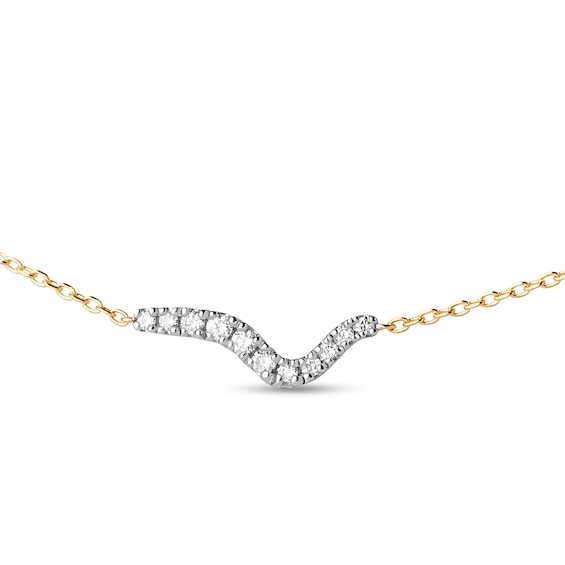 PDPAOLAâ¢ at Zales 1/10 CT. T.W. Lab-Grown Diamond Wave Necklace in 18K Gold - 19.5â