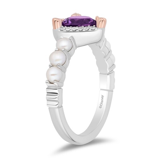 Collectorâs Edition Enchanted Disney The Little Mermaid 35th Anniversary Heart Ring in Sterling Silver and 10K Rose Gold