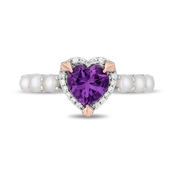 Collectorâs Edition Enchanted Disney The Little Mermaid 35th Anniversary Heart Ring in Sterling Silver and 10K Rose Gold