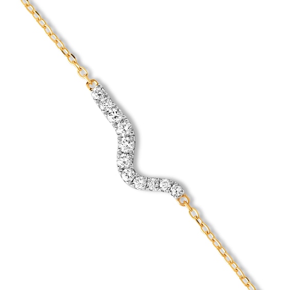 PDPAOLAâ¢ at Zales 1/8 CT. T.W. Lab-Grown Diamond Wave Bracelet in 18K Gold