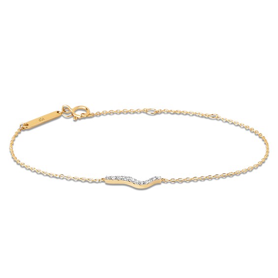 PDPAOLAâ¢ at Zales 1/8 CT. T.W. Lab-Grown Diamond Wave Bracelet in 18K Gold