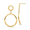 Thumbnail Image 1 of Curved Circle Drop Earrings in Semi-Solid 10K Gold