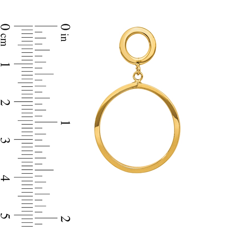 Main Image 2 of Curved Circle Drop Earrings in Semi-Solid 10K Gold