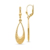 Thumbnail Image 1 of Diamond-Cut Open Teardrop Dangle Earrings in Semi-Solid 10K Gold