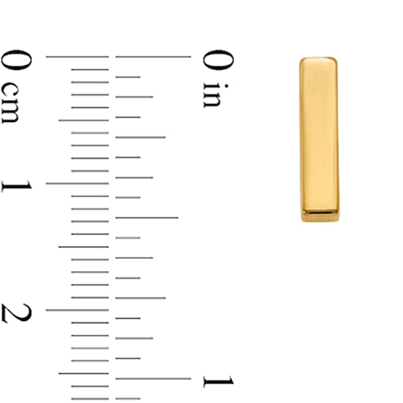 Polished Bar Stud Earrings in Solid 14K Gold