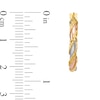 Thumbnail Image 2 of 23.0mm Textured Twist Hoop Earrings in Hollow 14K Tri-Tone Gold