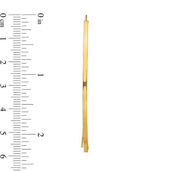 57.9mm Curved Wire Threader Earrings in Hollow 14K Gold