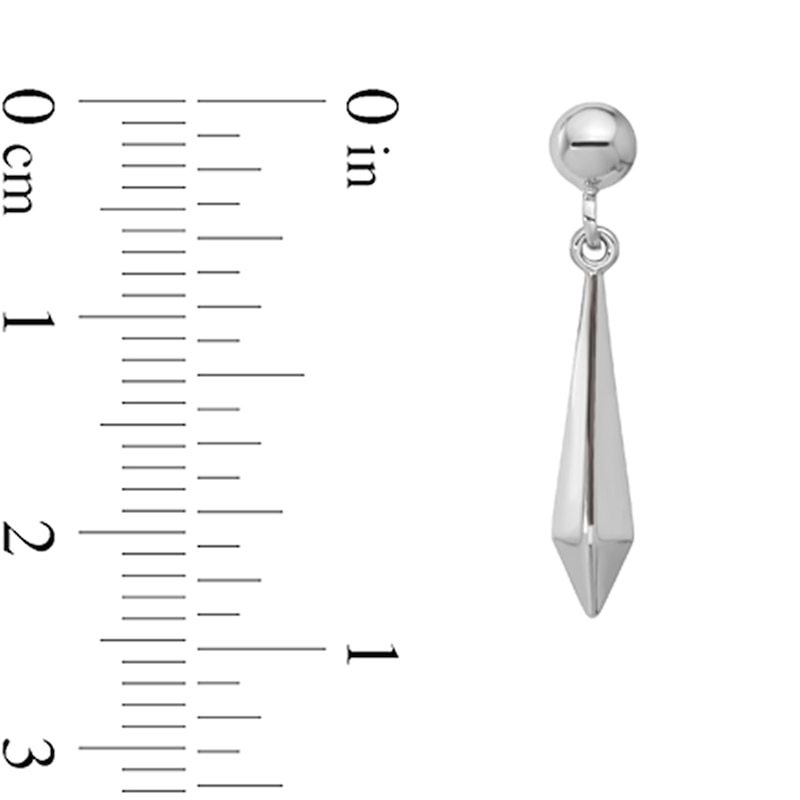 Main Image 2 of Elongated Geometric Dangle Drop Earrings in Hollow 14K White Gold