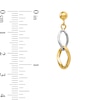 Thumbnail Image 2 of Double Twist Drop Earrings in Hollow 14K Two-Tone Gold