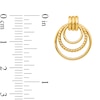 Thumbnail Image 2 of Textured Triple Drop Doorknocker Earrings in Hollow 14K Gold