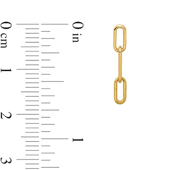 Triple Oval Chain Link Drop Earrings in Hollow 14K Gold