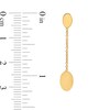 Thumbnail Image 2 of Oval Disc and Chain Dangle Drop Earrings in Hollow 14K Gold