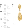 Thumbnail Image 2 of Diamond-Cut Puff Teardrop Dangle Earrings in Hollow 14K Gold