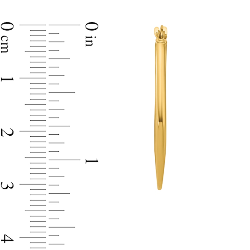 Main Image 2 of 30.6mm Abstract Oval Hoop Earrings in Hollow 14K Gold