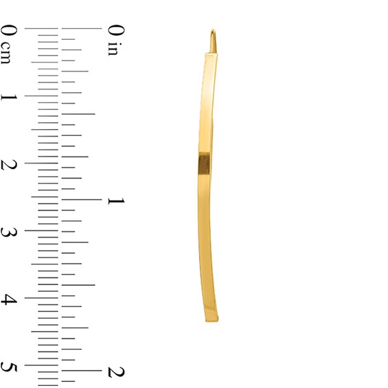 43.5mm Curved Bar Threader Earrings in Hollow 14K Gold