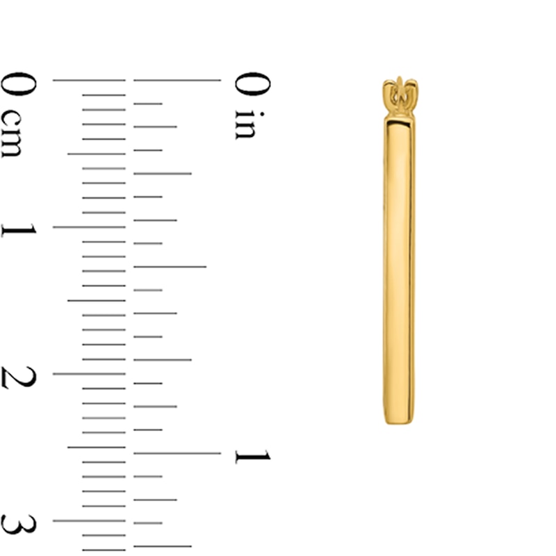 Main Image 2 of 20.0mm Rectangle Hoop Earrings in Hollow 14K Gold