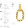 Thumbnail Image 2 of Rope-Textured Oval Drop Earrings in Hollow 14K Gold