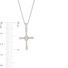 Thumbnail Image 3 of Oval Lab-Created Opal and Diamond Accent Flared Cross Pendant in Sterling Silver