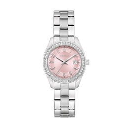 Ladies’ Caravelle by Bulova Crystal Accent Dress Sport Watch with Pink Dial (Model: 43M123)