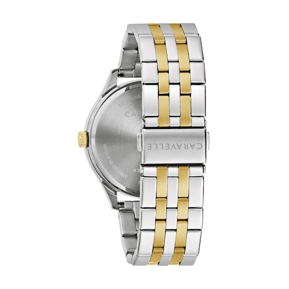 Men’s Caravelle by Bulova Two-Tone IP Dress Watch with Green Dial (Model: 45B162)