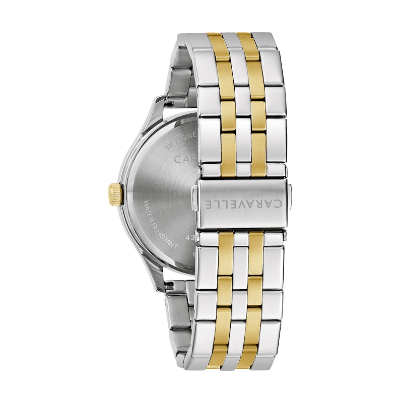 Main Image 3 of Men’s Caravelle by Bulova Two-Tone IP Dress Watch with Green Dial (Model: 45B162)