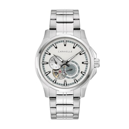 Men’s Caravelle by Bulova Automatic Dress Watch with Textured Silver-White Dial (Model: 43A159)