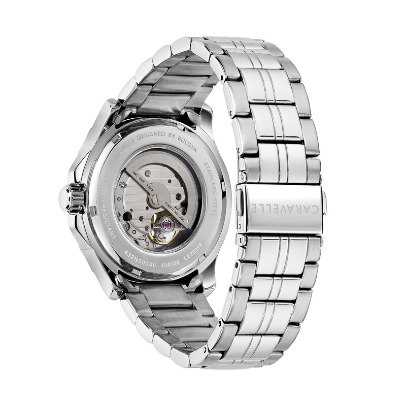 Main Image 3 of Men’s Caravelle by Bulova Automatic Dress Watch with Textured Silver-White Dial (Model: 43A159)