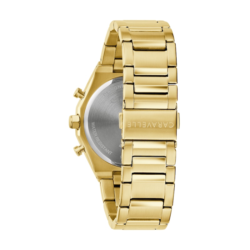 Main Image 3 of Men’s Caravelle by Bulova Gold-Tone IP Chronograph Dress Watch with Gold-Tone Dial (Model: 44A123)
